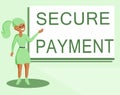 Text sign showing Secure Payment. Conceptual photo Security of Payment refers to ensure of paid even in dispute Royalty Free Stock Photo