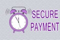 Text sign showing Secure Payment. Conceptual photo Security of Payment refers to ensure of paid even in dispute Royalty Free Stock Photo