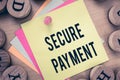 Text sign showing Secure Payment. Conceptual photo Security of Payment refers to ensure of paid even in dispute Royalty Free Stock Photo