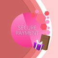 Text sign showing Secure Payment. Conceptual photo Security of Payment refers to ensure of paid even in dispute Greeting Royalty Free Stock Photo