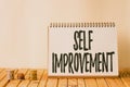 Inspiration showing sign Self Improvement. Conceptual photo process of making yourself a better or more knowledgable Royalty Free Stock Photo