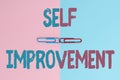 Text caption presenting Self Improvement. Internet Concept process of making yourself a better or more knowledgable Two Royalty Free Stock Photo