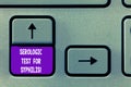 Text sign showing Serologic Test For Syphilis. Conceptual photo Laboratory tests for sexual transmission disease