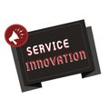 Text sign showing Service Innovation. Conceptual photo Improved Product Line Services Introduce upcoming trend