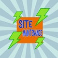 Text sign showing Site Maintenance. Conceptual photo keeping the website secure updated running and bugfree Asymmetrical uneven