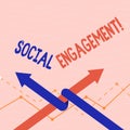 Text sign showing Social Engagement. Conceptual photo post gets high reach Likes Ads SEO Advertising Marketing.