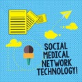 Text sign showing Social Medical Network Technology. Conceptual photo Online modern networking connection Information and