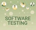 Text sign showing Software Testing. Business concept activity to check whether the results match the expected Different Royalty Free Stock Photo