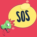 Text sign showing Sos. Conceptual photo Urgent appeal for help International code signal of extreme distress Royalty Free Stock Photo