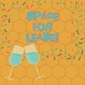 Text sign showing Space For Lease. Conceptual photo Available location for rent to use for commercial purposes Filled Royalty Free Stock Photo