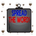 Text sign showing Spread The Word. Conceptual photo share the information or news using social media Clipboard colorful