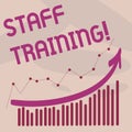 Text sign showing Staff Training. Conceptual photo Teaching Teamwork new things Employee Education Preparation.