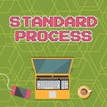 Text sign showing Standard Process. Business idea rules made to be matched with final product quality Laptop Resting On