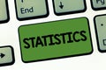Text sign showing Statistics. Conceptual photo Science Collecting analyzing numerical data in large quantities Royalty Free Stock Photo