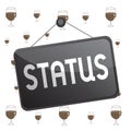 Text sign showing Status. Conceptual photo situation at a particular time during a process Professional position Colored memo