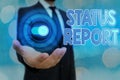 Text sign showing Status Report. Conceptual photo Update Summary of situations as of a period of time Royalty Free Stock Photo