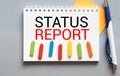 Text sign showing Status Report. Conceptual photo Update Summary of situations. Royalty Free Stock Photo