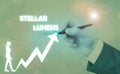 Text sign showing Stellar Lumens. Conceptual photo cryptocurrency platform that uses on remittance and payments