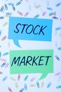 Text sign showing Stock Market. Business showcase Particular market where stocks and bonds are traded or exhange Royalty Free Stock Photo