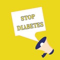 Text sign showing Stop Diabetes. Conceptual photo Blood Sugar Level is higher than normal Inject Insulin
