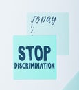 Text sign showing Stop Discrimination. Word Written on Prevent Illegal excavation quarry Environment Conservation Royalty Free Stock Photo