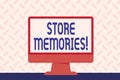 Text sign showing Store Memories. Conceptual photo the ability of the mind to store and recall past sensations Blank Royalty Free Stock Photo