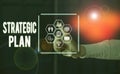 Text sign showing Strategic Plan. Conceptual photo a systematic process of envisioning a desired future Picture photo