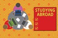 Text sign showing Studying Abroad. Conceptual photo learn outside of home in foreign country Travelling Working round