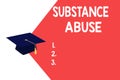 Text sign showing Substance Abuse. Conceptual photo Excessive use of a substance especially alcohol or a drug Royalty Free Stock Photo