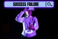 Writing displaying text Success Failure. Business approach established ways of setting goals making it easier to achieve Royalty Free Stock Photo