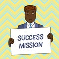 Text sign showing Success Mission. Conceptual photo getting job done in perfect way with no mistakes Task made Smiling Royalty Free Stock Photo