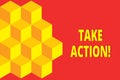 Text sign showing Take Action. Conceptual photo do something official or concerted to achieve aim with problem Icon