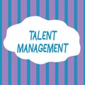 Text sign showing Talent Management. Conceptual photo Acquiring hiring and retaining talented employees Seamless