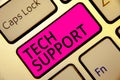 Text sign showing Tech Support. Conceptual photo Assisting individuals who are having technical problems Keyboard pink key Intenti Royalty Free Stock Photo