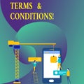 Text sign showing Terms And Conditions. Conceptual photo Legal Law Agreement Disclaimer Restrictions Settlement.