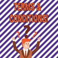 Text sign showing Terms And Conditions. Conceptual photo Legal Law Agreement Disclaimer Restrictions Settlement