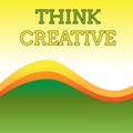 Text sign showing Think Creative. Conceptual photo The ability to perceive patterns that are not obvious Wavy Abstract Royalty Free Stock Photo