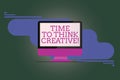 Text sign showing Time To Think Creative. Conceptual photo Creativity original ideas thinking Inspiration Mounted