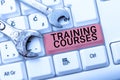 Text sign showing Training Coursesis series of lessons or lectures teaching skills you need. Business approach is series