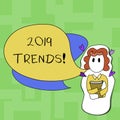 Text sign showing 2019 Trends. Conceptual photo New year developments in fashion Changes Innovations Modern.