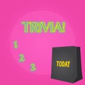 Text sign showing Trivia. Conceptual photo Pieces of insignificant info of something someone someplace Color Gift Bag