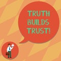 Text sign showing Truth Builds Trust. Conceptual photo you think they are reliable and have confidence in them Man in Necktie Royalty Free Stock Photo