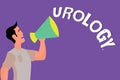 Text sign showing Urology. Conceptual photo Medicine branch related with urinary system function and disorders