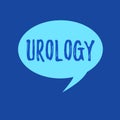 Text sign showing Urology. Conceptual photo Medicine branch related with urinary system function and disorders