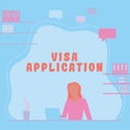 Text sign showing Visa Application. Concept meaning an process of getting an entry permit to a foreign land