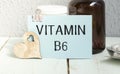 Text sign showing Vitamin B6. Conceptual photo Highly important sources and benefits of nutriments folate Love pure