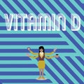Text sign showing Vitamin D. Conceptual photo Benefits of sunbeam exposure and certain fat soluble nutriments