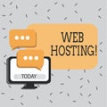 Text sign showing Web Hosting. Conceptual photo Server service that allows somebody to make website accessible.