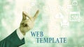 Text sign showing Web Template. Conceptual photo predesigned or plug in webpage or set of HTML webpages