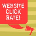 Text sign showing Website Click Rate. Conceptual photo ratio users who click specific link to number total users Color Silhouette Royalty Free Stock Photo